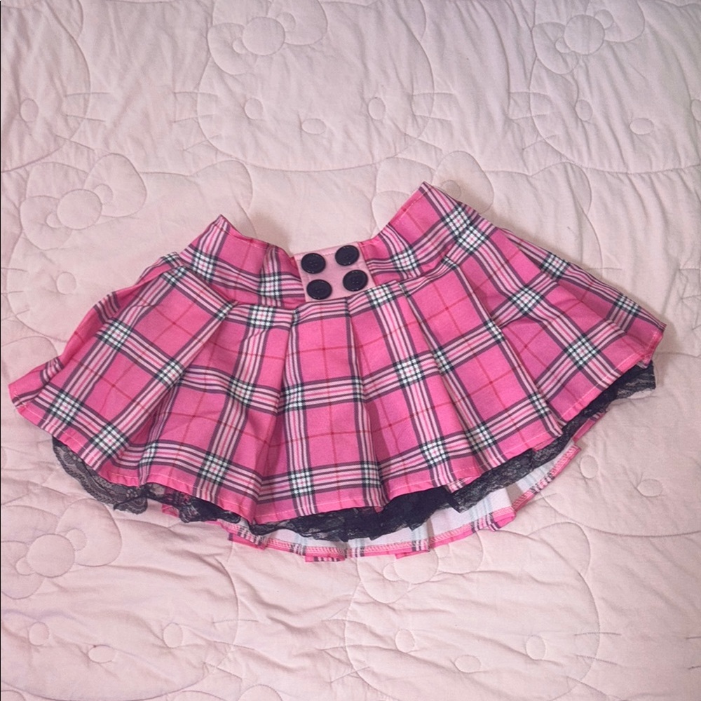 Pink Plaid Skirt / lingerie with Black Buttons FORUM NOVELTIES INC.
